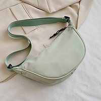 BeLLE 百丽 尼龙饺子包包女2021新款时尚简约单肩网红大容量斜挎腰包 绿色
