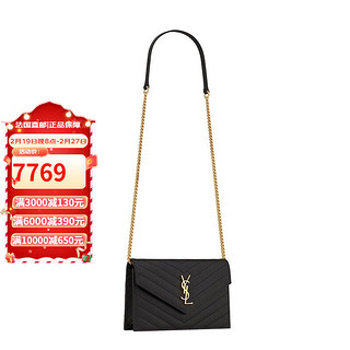 SAINT LAURENT MONOGRAM系列 女士牛皮单肩包 393953BOWO11000 黑色 小号