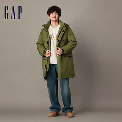 Gap 盖璞 男装冬季LOGO时尚连帽长款羽绒服外套836119