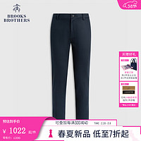 布克兄弟（BrooksBrothers）男士24早春斜纹布纯色超修身长裤通勤休闲裤 4004-藏青色 32/32