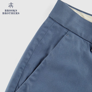 布克兄弟（BrooksBrothers）男士24早春斜纹布纯色超修身长裤通勤休闲裤 4003-蓝色 42/34