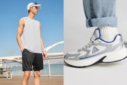 peak匹克男子速干透气无袖背心短裤运动服复古慢跑运动鞋套装