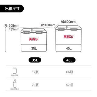 英得尔车载冰箱45L双温双控双开门车家两用12V24V220V