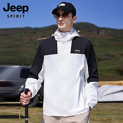 JEEP SPIRIT Jeep吉普男女同款冲锋上衣2024春户外风登山夹克外套