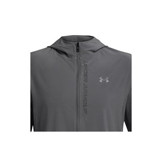 安德玛 UNDERARMOUR 春夏Out The Storm男子跑步运动夹克1376794 灰色