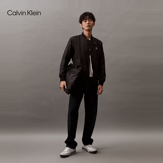 Calvin Klein Jeans24春夏男通勤刺绣字母棒球领飞行员夹克外套J325903 BEH-太空黑 M