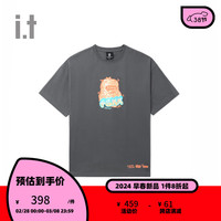 fingercroxx it女装春夏潮流bigfoot印花圆领短袖T恤00574XM GYD/深灰色 XS
