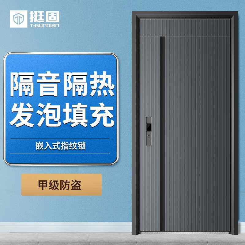 挺固超甲级防盗门暗铰链全水发泡填充入户门加高门头门智能锁 特配机械拉手 2250*1050