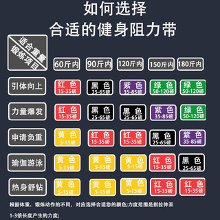 LEDOMODA阻力带弹力带深蹲爆发力量训练胸肌引体向上拉力绳瑜伽拉力带 典雅黑【25-65磅】入门级