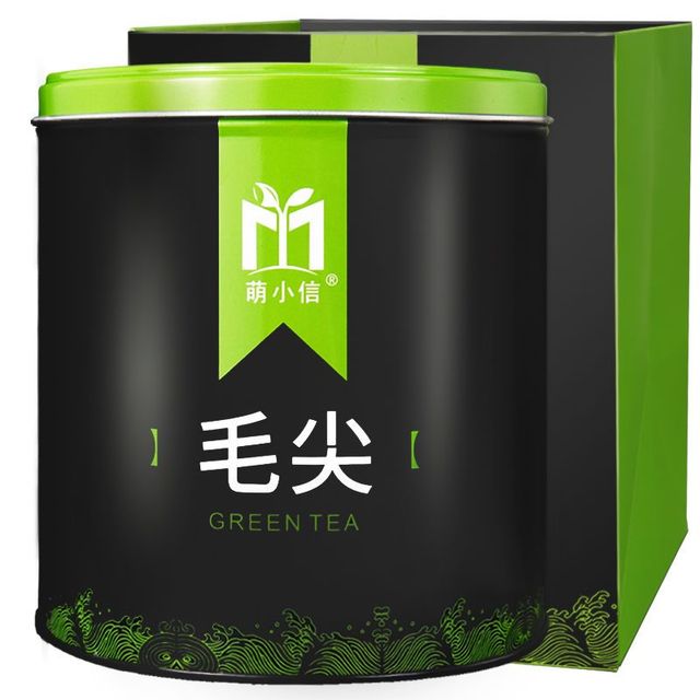 萌小信 毛尖雨前绿茶高山云雾茶叶 嫩芽春茶2023新茶礼盒罐装500g