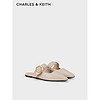 CHARLES & KEITH CHARLES&KEITH24春CK1-70381024尖头平底金属扣穆勒鞋拖鞋女 Nude肉色 41