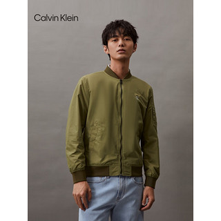 Calvin Klein Jeans24春夏男通勤刺绣字母棒球领飞行员夹克外套J325903 L9N-迷迭香绿 M