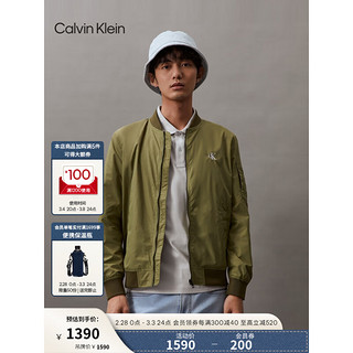 Calvin Klein Jeans24春夏男通勤刺绣字母棒球领飞行员夹克外套J325903 L9N-迷迭香绿 L