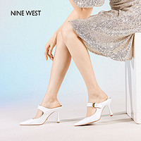 NINE WEST 玖熙 NineWest/玖熙2022年夏季新款尖头水滴跟超高跟穆勒鞋细跟凉鞋女