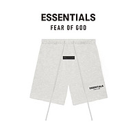 FEAR OF GOD ESSENTIALS 植绒LOGO系列棉质短裤CLASSIC美式高街情侣潮牌经典简约大气时尚 浅燕麦色 XS