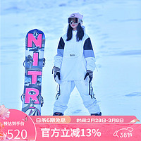 RAWRWAR 滑雪服女套装双板单板防水防风透气保暖冬季滑雪服套装 胸拼套装 白色【女】 M