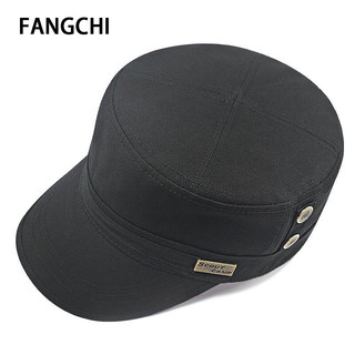 Fangchi 帽子男秋大号平顶帽休闲棉时尚夏天户外棒球帽加大码鸭舌帽棉显脸小 BQM-103军绿色 可调约(58-62cm)