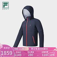 FILA 斐乐男士梭织外套2024春季高尔夫运动基础连帽上衣 传奇蓝-NV 190/108A/XXXL