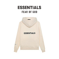 FEAR OF GOD ESSENTIALS胶印背部LOGO系列棉质拉链帽衫美式高街潮牌宽松舒适经典外套 奶油色 S