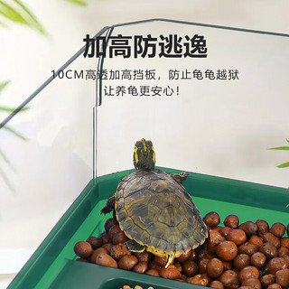 Barbarous Growth乌龟缸 养龟生态缸 带晒台 巴西龟缸乌龟养殖箱 绿色大号