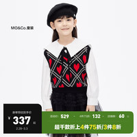little MO&Co.美丽诺羊毛 little moco童装24春女童背心毛衣马甲KBD1SWTT05 黑色 150/72