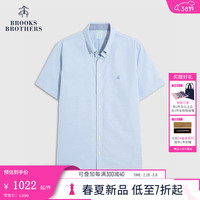 布克兄弟(BrooksBrothers)男士24早春免烫牛津纺纯色休闲衬衫 4000-蓝色 XS