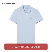 法国拉科斯特 LACOSTE女装24新款纯色简约修身舒适短袖罗纹Polo衫