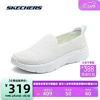 斯凯奇Skechers女子休闲运动健步鞋舒适百搭轻便124834 白色/黄色/WYL 38.5