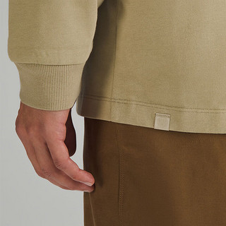 lululemon丨Heavyweight 男士棉质针织长袖 T 恤 LM3FBTS 指南针卡其色 L