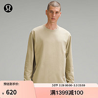 lululemon丨Heavyweight 男士棉质针织长袖 T 恤 LM3FBTS 指南针卡其色 XS