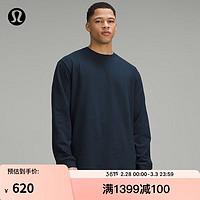 lululemon丨Heavyweight 男士棉质针织长袖 T 恤 LM3FBTS 海军蓝 XXL