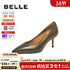 BeLLE 百丽 92系列高跟鞋女细跟2024春季百搭单鞋3Y6B2AQ4 老藤绿 37