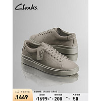 Clarks其乐艺动系列男款小白鞋街头潮流舒适运动鞋休闲滑板鞋 灰色 261761327 41.5