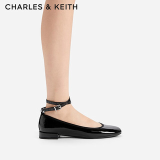 CHARLES&KEITH24春季新品纯色平底腕带芭蕾舞鞋单鞋子女鞋女士CK1-70381032