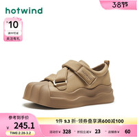 热风 hotwind2024年春季新款女士时尚圆头小个子休闲鞋设计感舒适板鞋潮酷可爱 02棕色 34 正码