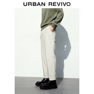 URBAN REVIVO UR2024春季男装时尚商务休闲通勤百搭纯色直筒裤UMU640004 浅卡其 30