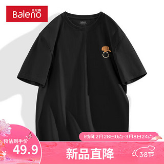 Baleno 班尼路 短袖T恤男夏季圆领趣味印花体恤衫宽松纯棉潮牌半袖休闲