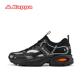 KAPPA卡帕运动鞋子女鞋老爹鞋厚底显高小白鞋休闲跑步鞋 黑色/经典白 37