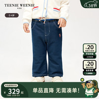 Teenie Weenie Kids小熊童装24春季新款女宝宝抽绳松紧腰休闲长裤 藏青色