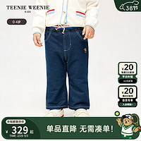 Teenie Weenie Kids小熊童装24春季女宝宝抽绳松紧腰休闲长裤 藏青色 90cm