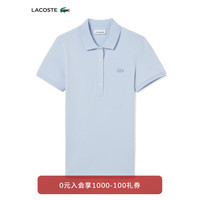 法国拉科斯特 LACOSTE女装24纯色简约修身舒适短袖罗纹Polo衫PF5462 J2G/婴儿蓝 38 165