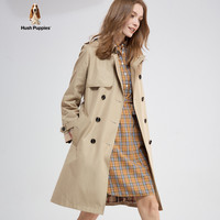 Hush Puppies暇步士女装女士中长款收腰风衣外套 130卡其 XS