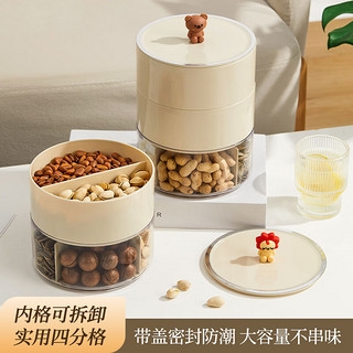 沃德百惠（WORTHBUY）家用果盘客厅茶几水果盘干果盘糖果盒新年果盘零食收纳瓜子糖果盒 赫赫熊 3层