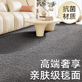 大江 客厅地毯地毯轻奢感卧室地毯大面积侘寂风极简沙发毯 爱沙-深空灰DT22-GG-05 240x160cm