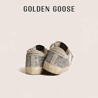 Golden Goose【明星同款】 女鞋 Super-Star 脏脏鞋星星银色亮片休闲板鞋 银色 35码225mm