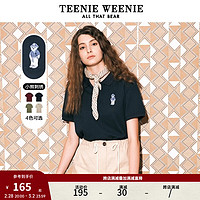 Teenie Weenie小熊卡通POLO衫T恤女夏季女t恤 藏青色 165/M