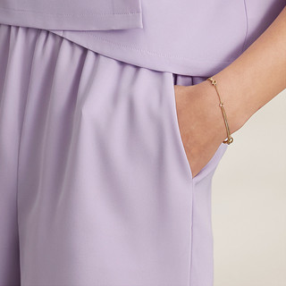 Amii2022年夏季凉感雪纺衫短裤休闲时尚套装女设计感两件套 丁香紫(休闲短裤) 170/92A/XL
