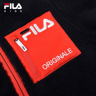 FILA【新雪丽棉】FILA斐乐童装儿童冬季男童休闲保暖外套棉服 传奇蓝-NV 130