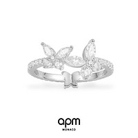 APM Monaco 银色蝴蝶设计感时尚戒指生日送女友A21215OX