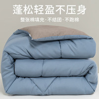 南极人(home)夏季大豆纤维被春秋被被芯薄棉被空调被单人学生宿舍夏凉被可机洗 双拼大豆被-浅蓝浅灰 150x200cm 【春秋被3斤】